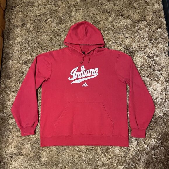 Adidas Indiana State College Spellout Hoodie Red Large - Picture 1 of 5